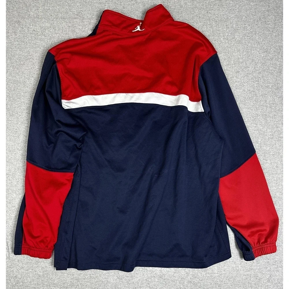 Milton Quarter Zip Pullover Mens 2XL Navy Red Jordan Nike Team Sports Warmup